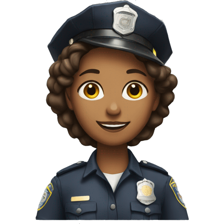 A police woman, brown skin, happy emoji