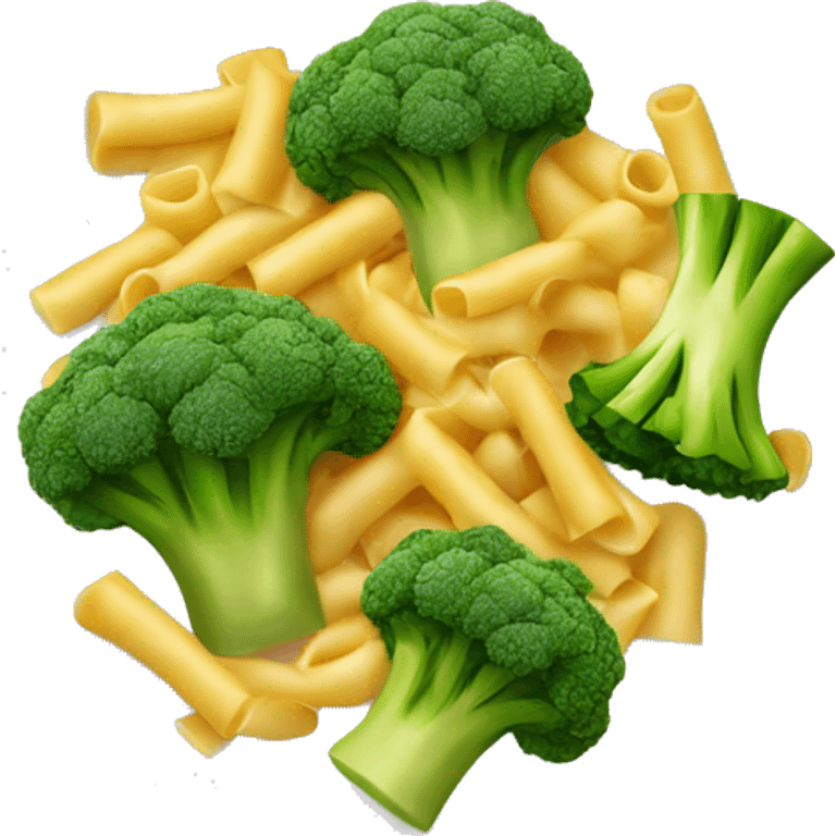 dish with macaroni and pieces of broccoli emoji