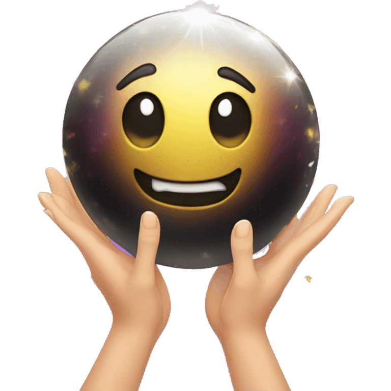 fortune ball with hands and sparkles  emoji