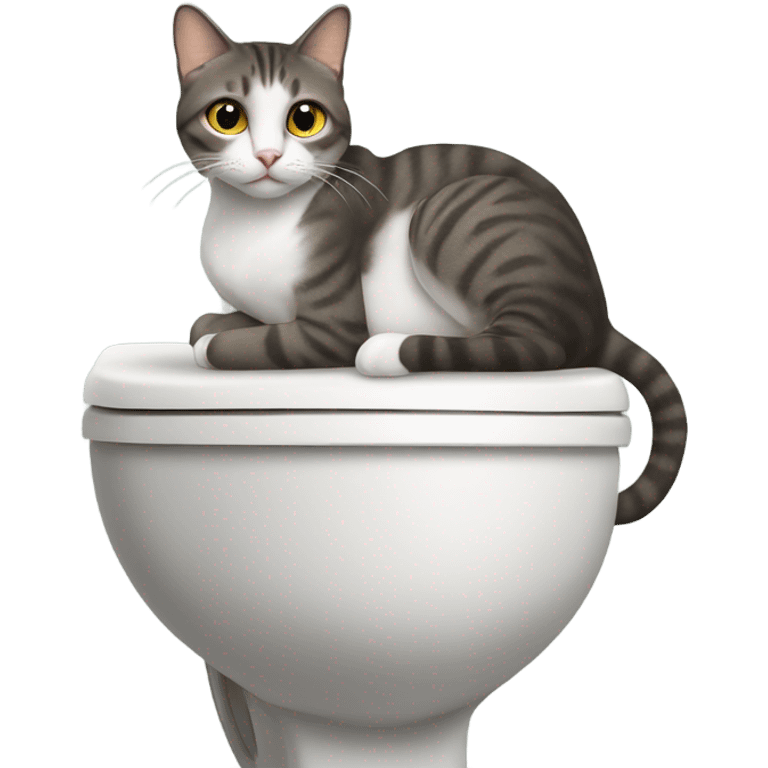 Cat sitting on toliet emoji