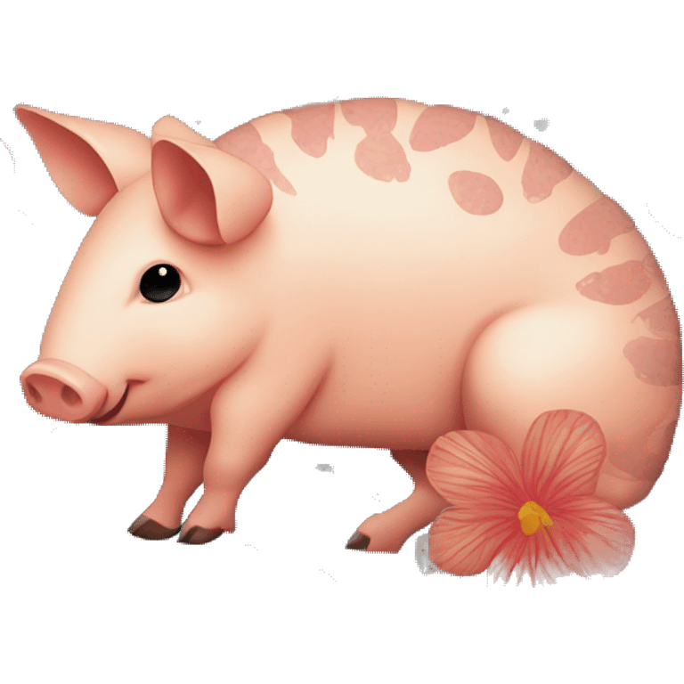 retro groovy hippie floral patterns on a pig armadillo centipede emoji