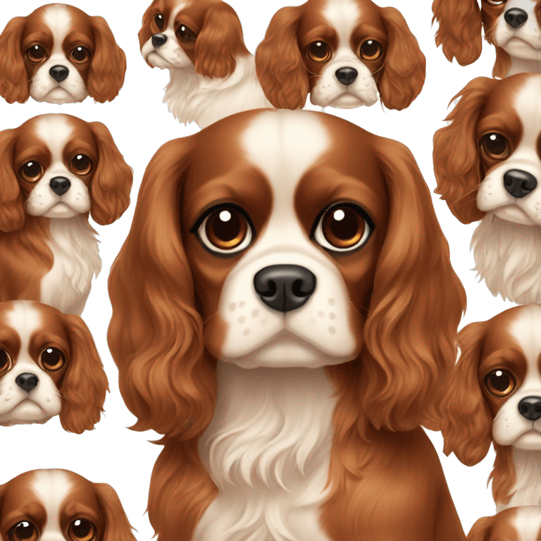 All brown cavalier King Charles spaniel emoji