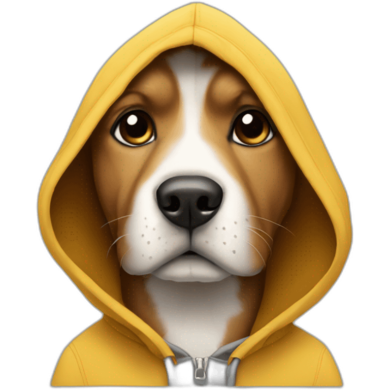 Dog wearing a hoodie  emoji