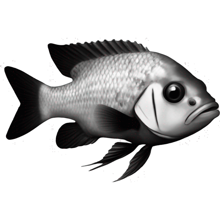 cichlid black and white emoji