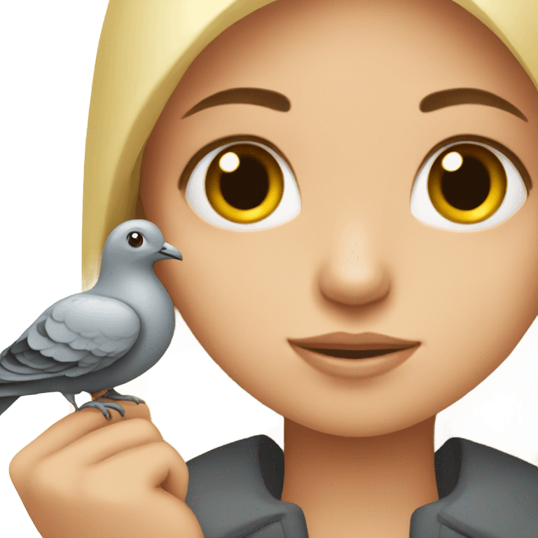 girl with a pigeon emoji