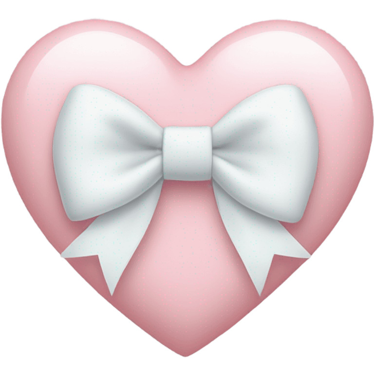 Pastel pink heart with white bow emoji