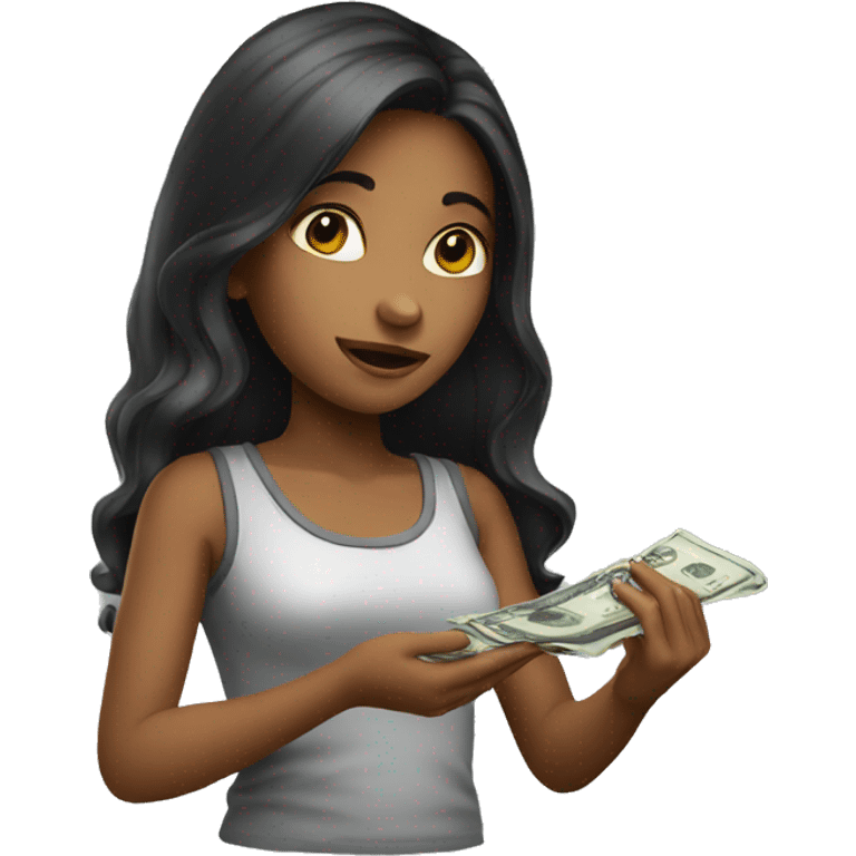 girl paying money emoji