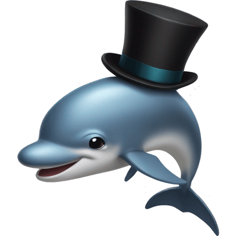 delfin with a top hat emoji