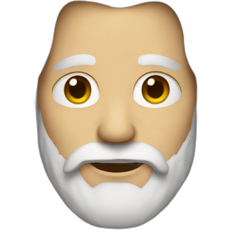 Man with long white hair, he has brown beard emoji