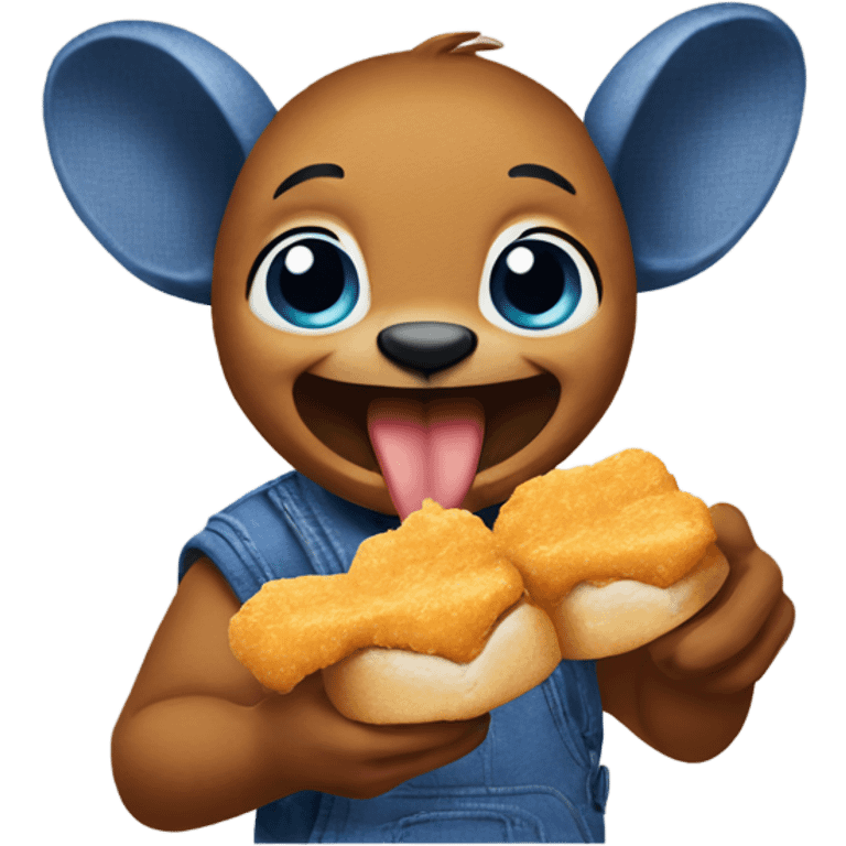 Stitch eating McDonald’s chicken nuggets  emoji