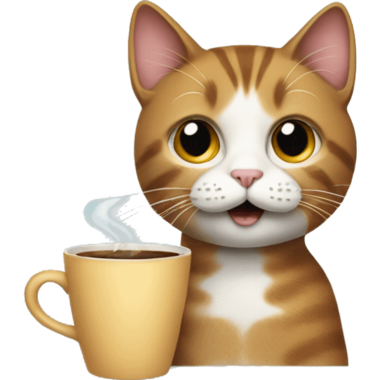 cat with coffee emoji