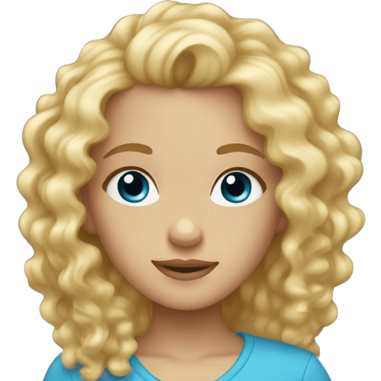  girl with curly blond hair and blue eyes  emoji