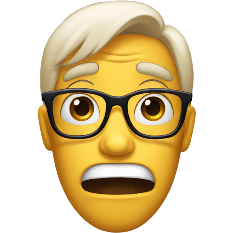 shocked face with holding down glasses emoji