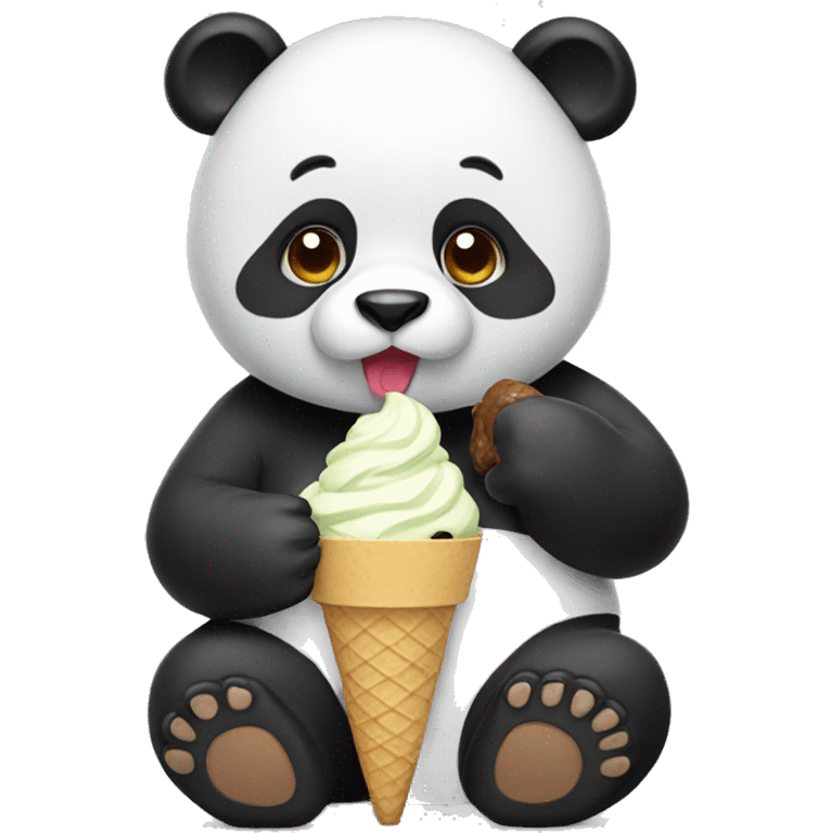 Panda eating ice cream emoji