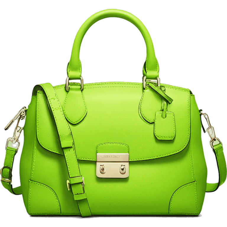 Realistic lime green michael kors satchel purse.  emoji