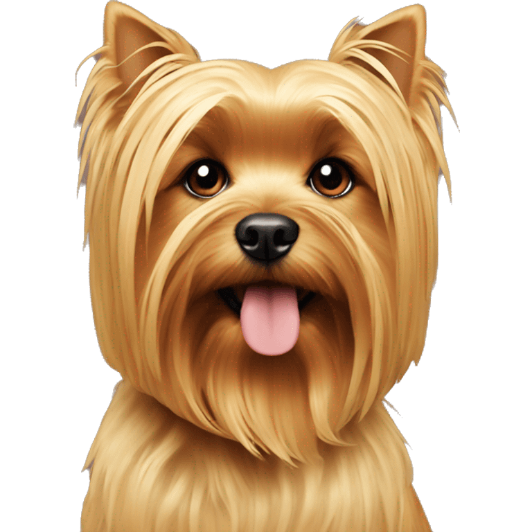 Golden Yorkshire Terrier with girlfriend emoji