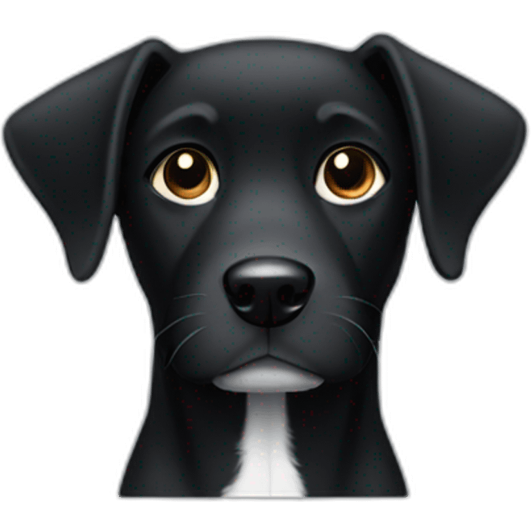 Black dog with white circle emoji