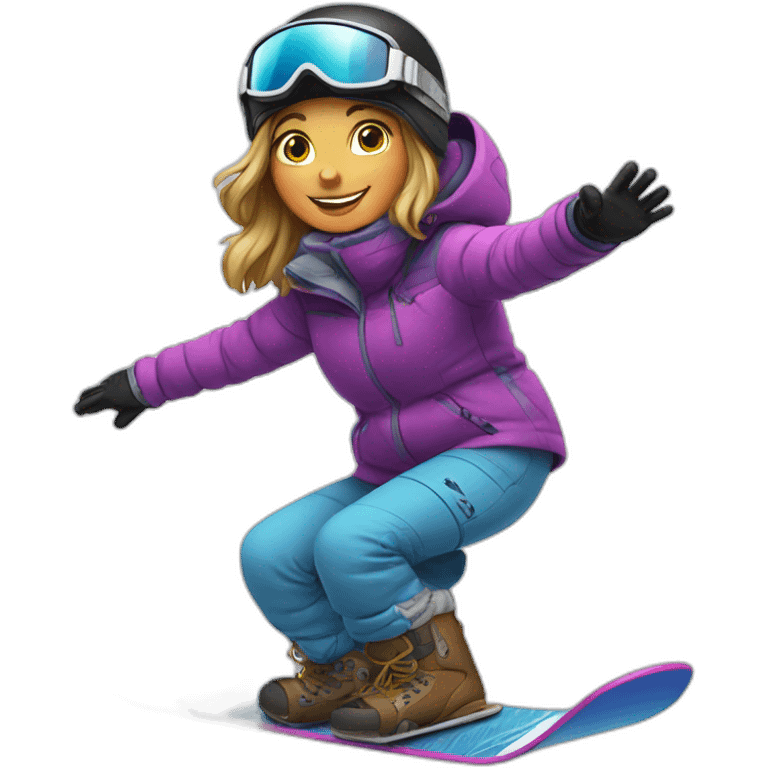 Girl on a snowboard emoji