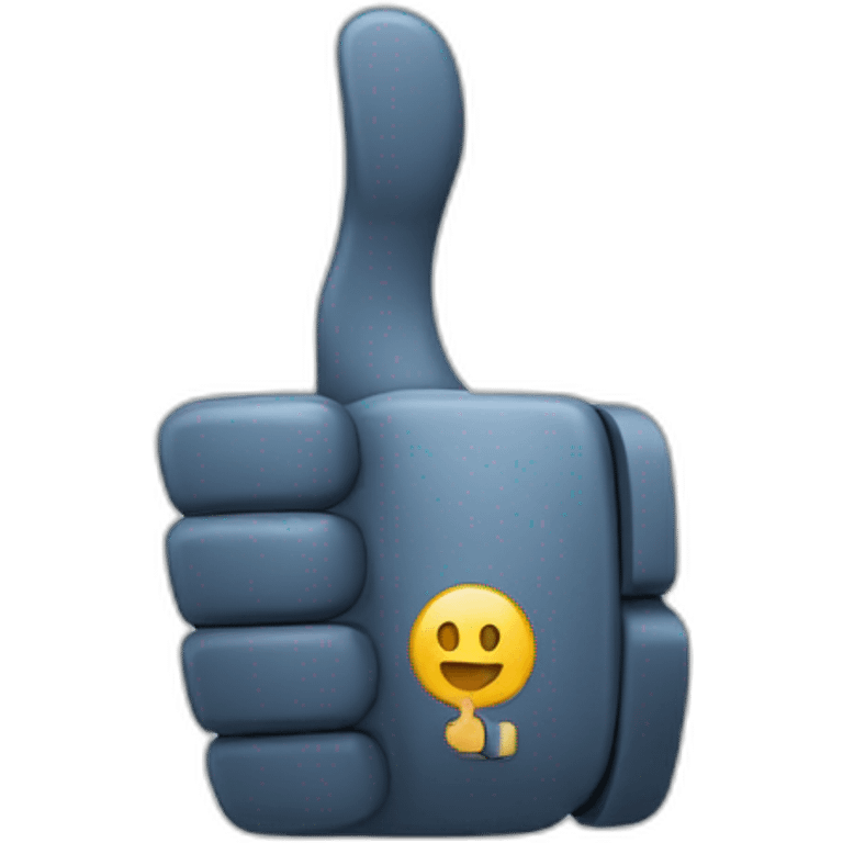 Bot shows a thumbs up gesture with his right hand. Part of the wrist of the bot's hand and the hand itself with the thumb up gesture can be seen emoji