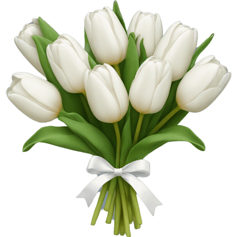 white tulip bouquet  emoji