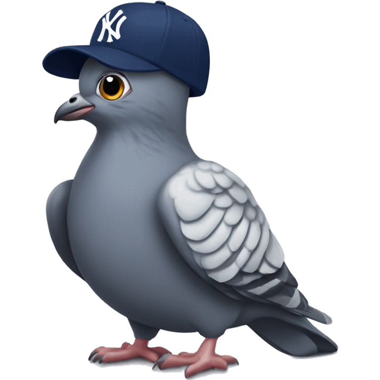 pigeon wearing new York yankee cap emoji