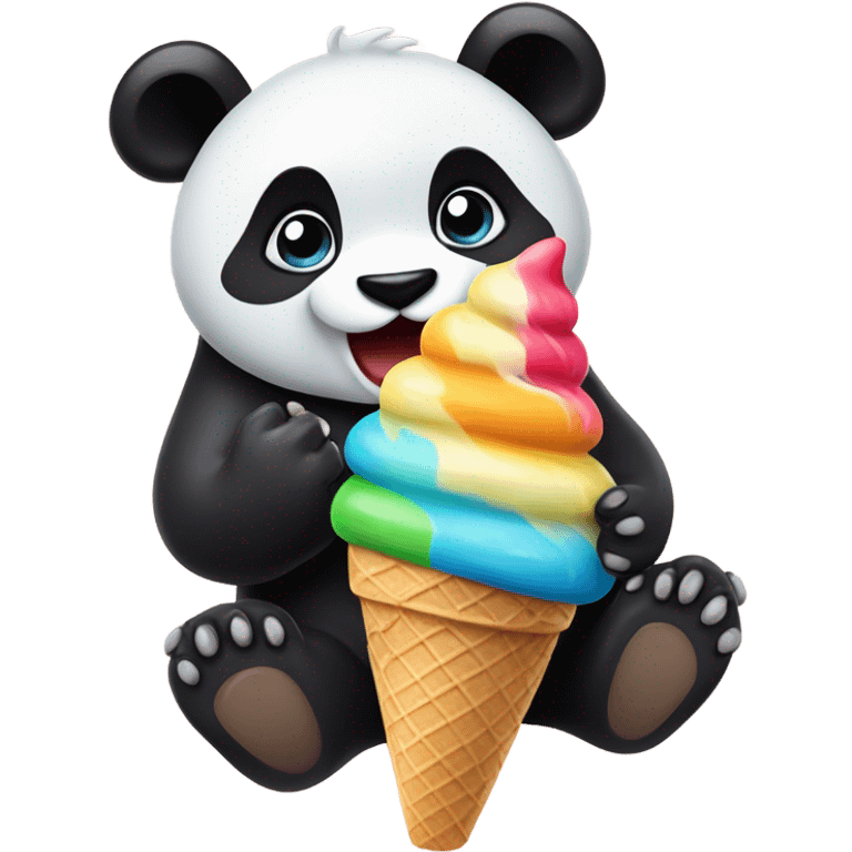 Panda eating ice cream emoji