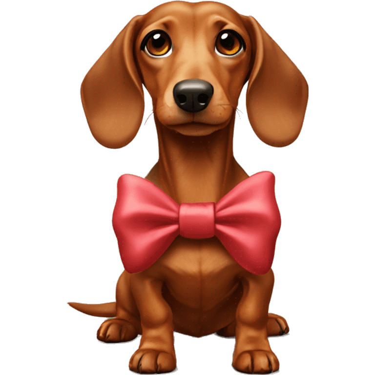 Dachshung with bow emoji