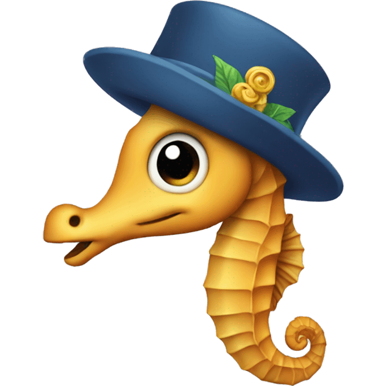 Seahorse with hat emoji