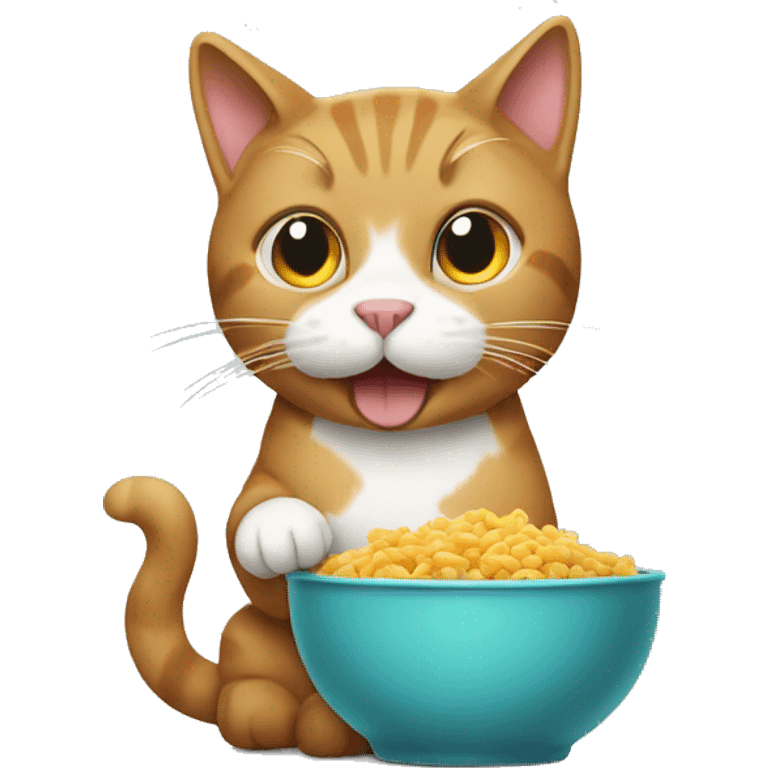 Cat eating food  emoji