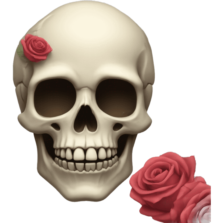 Skull with roses  emoji