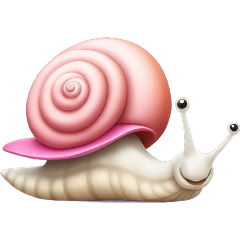 happy snail with a pink bow on top  emoji