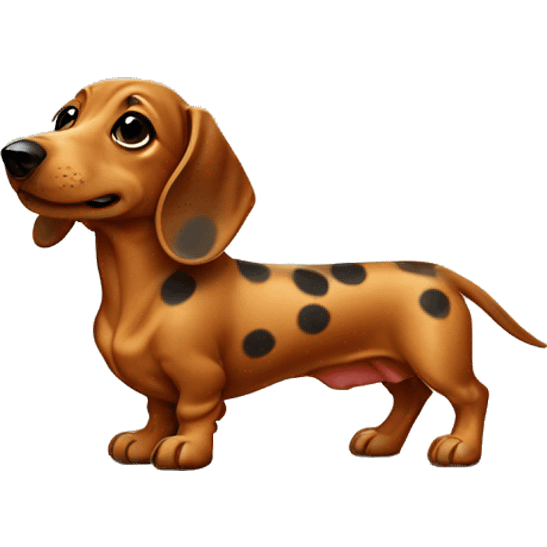 A dachshund with spots small emoji