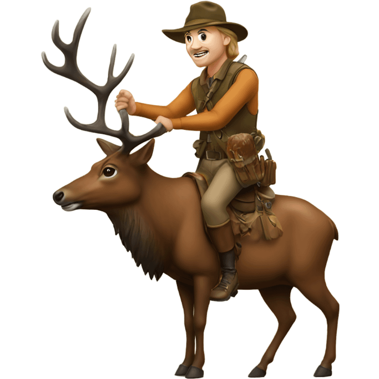 Hunter on elk emoji