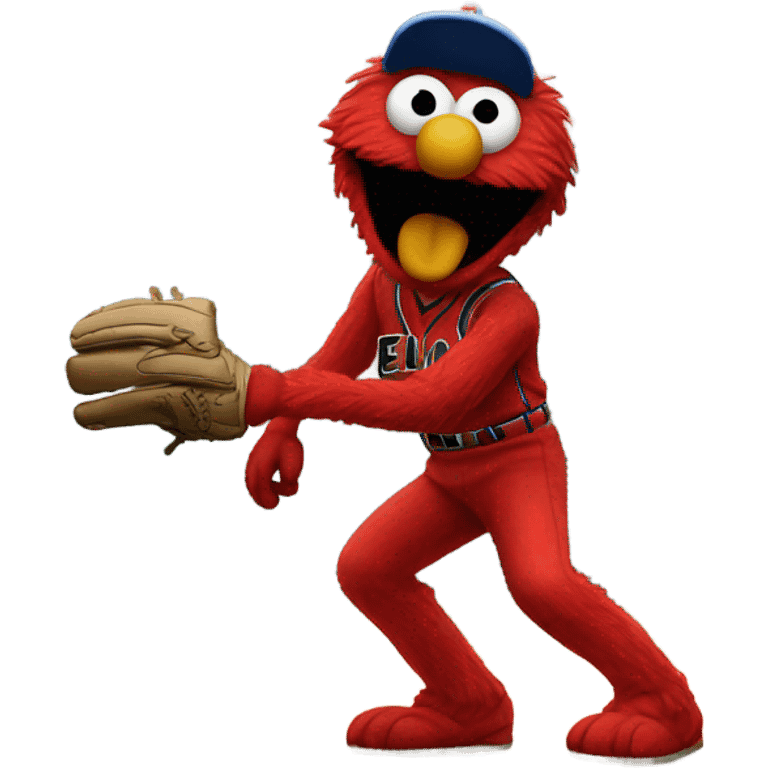 Elmo throwing a baseball emoji