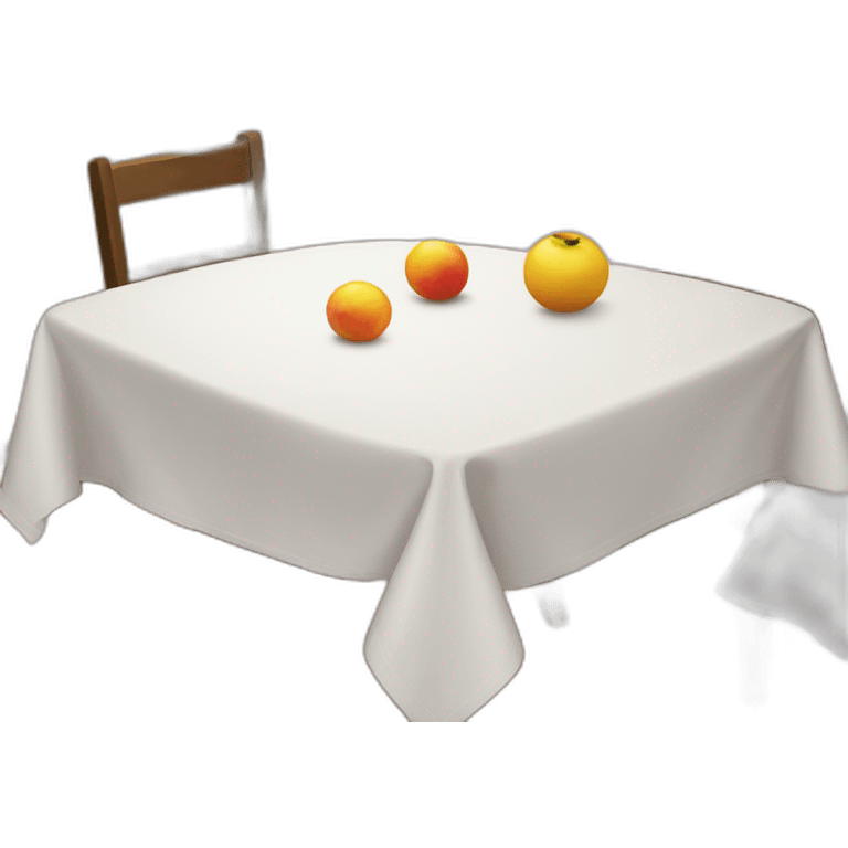 table and table cloth plus one chair emoji