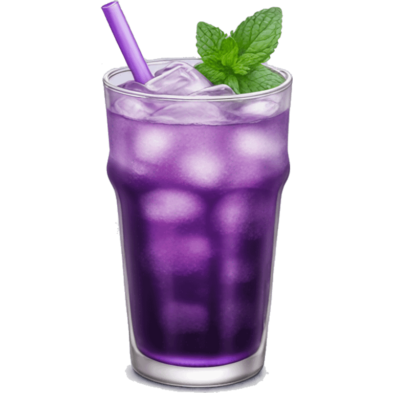 Purple longdrink with mint emoji