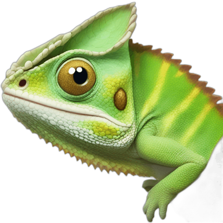 crested chameleon face smiling emoji