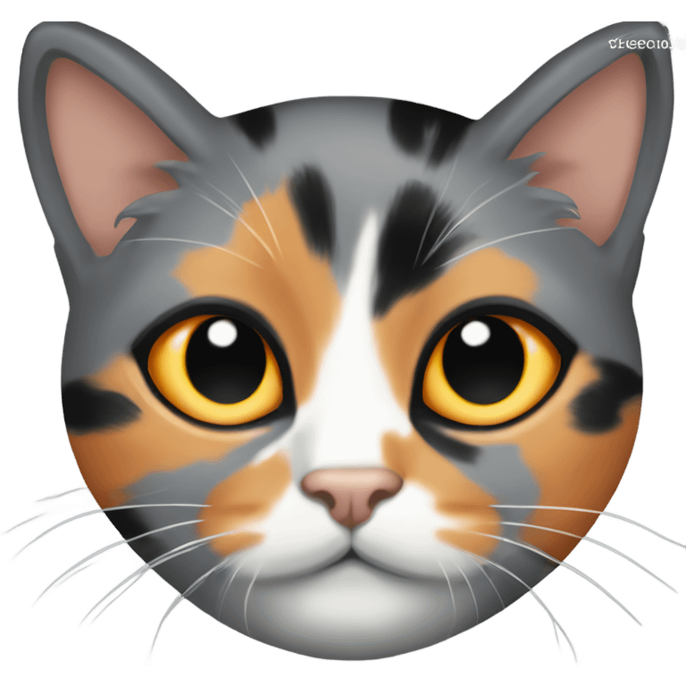 diluted calico grey orange and black cat emoji