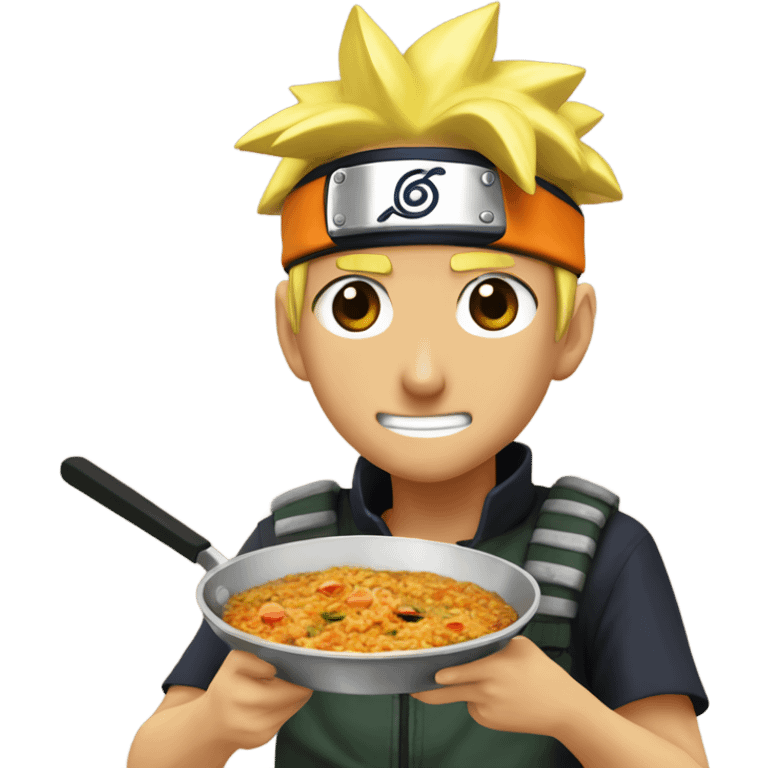 Naruto comiéndose una paella  emoji