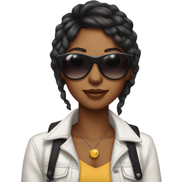 Cool girl with pretty sunglasses on  emoji