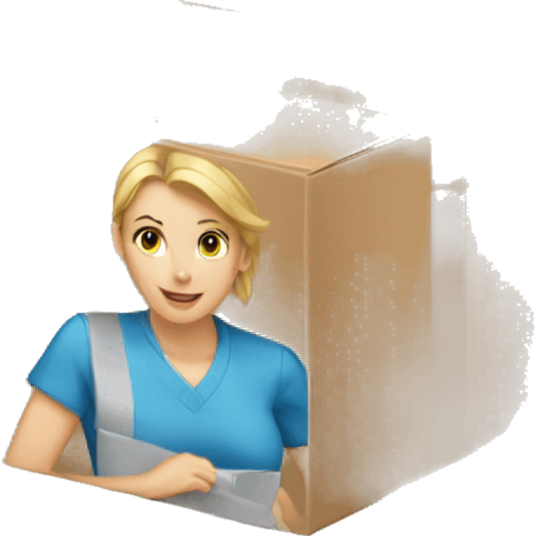 White women delivery box emoji