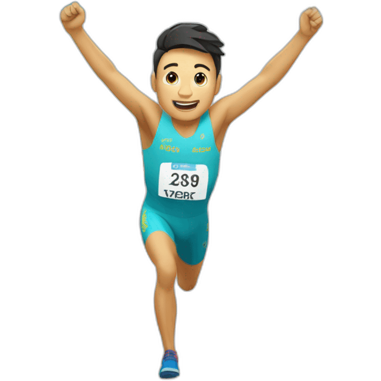 kazakh crossing the finish line emoji