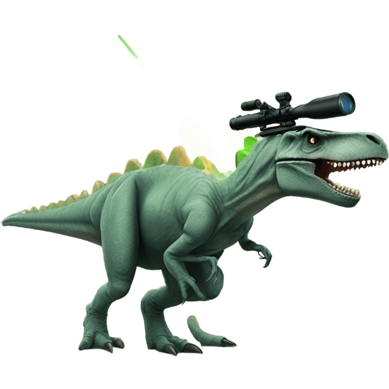 Dinosaur with two laser snipers emoji