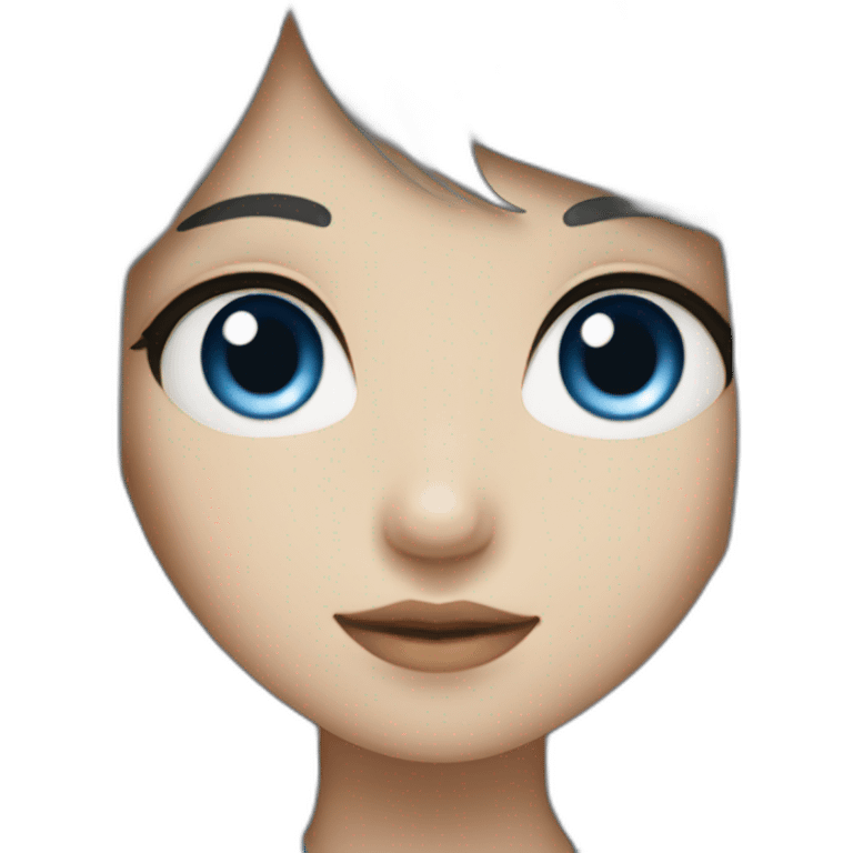 japanese girl with blue eyes and black hair emoji