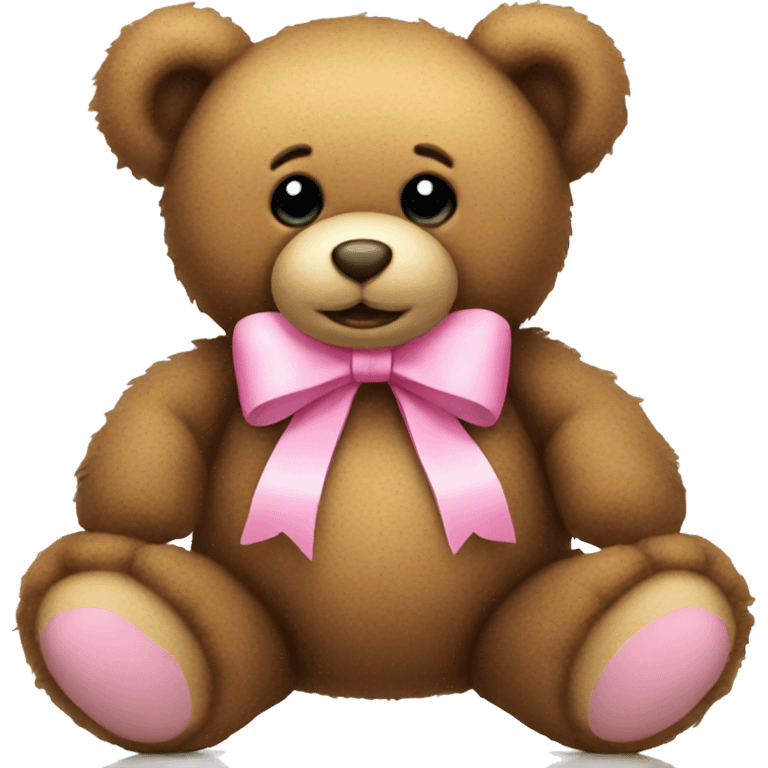 teddy bear with pink bow emoji