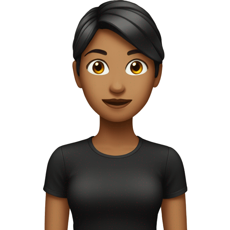 girl in black shirt indoors emoji