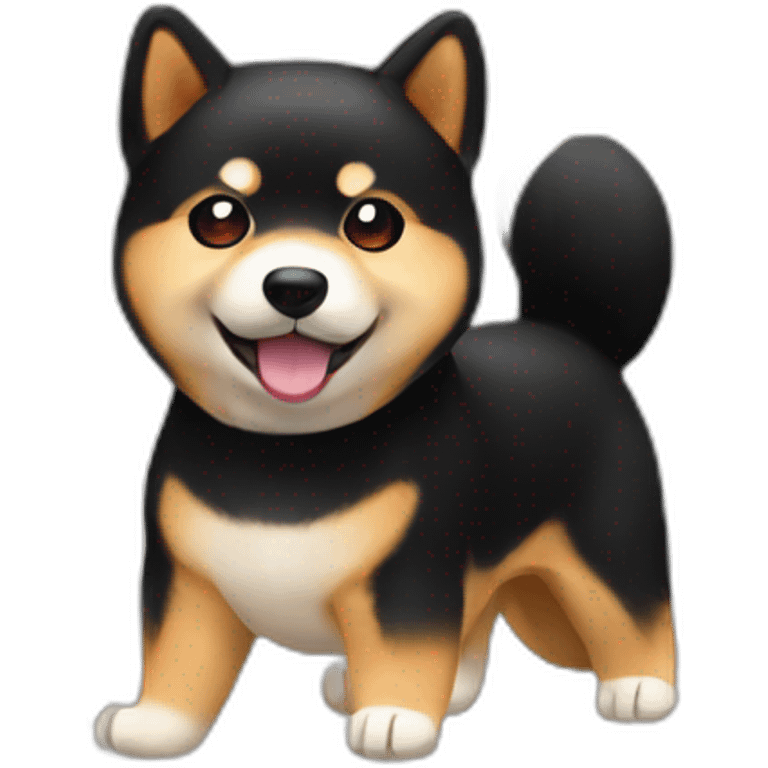 Shiba inu black and red emoji