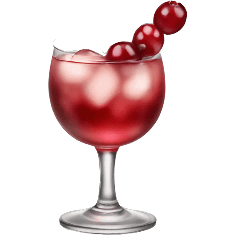 Cocktail garnished with cranberries and rosemary emoji