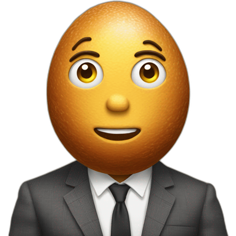 man with a scotch egg head emoji