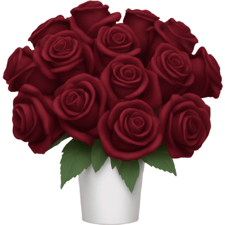 bouquet of burgundy roses  emoji